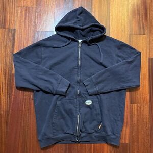 Rasco FR Shirt Mens Large Blue Jacket Full Zip Up Hoodie Navy Blue Mechanic *